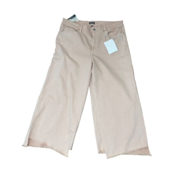 NWT DL1961 Hepburn Wide Leg High Rise Vintage Bellini Pink‎ Raw Hem Jeans Sz 20W - Picture 1 of 8
